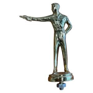 Vintage Male Pistol Shooting Trophy Topper Figurine Gold Tone Metal
